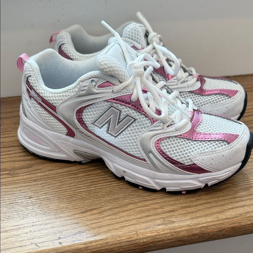 New Balance White and Pink Athletic Shoes